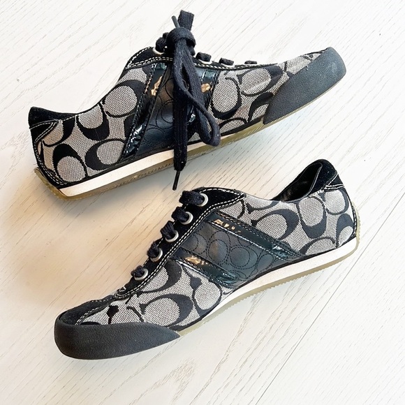 Coach Meaghan Signature Logo Sneakers Black Size 6.5 - Picture 12 of 12